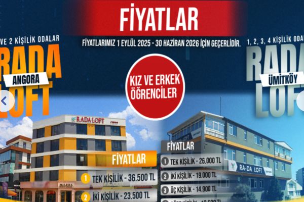 Rada Loft Angora Özel Öğrenci Evi