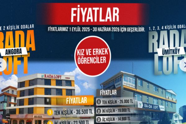 Rada Loft Angora Özel Öğrenci Evi